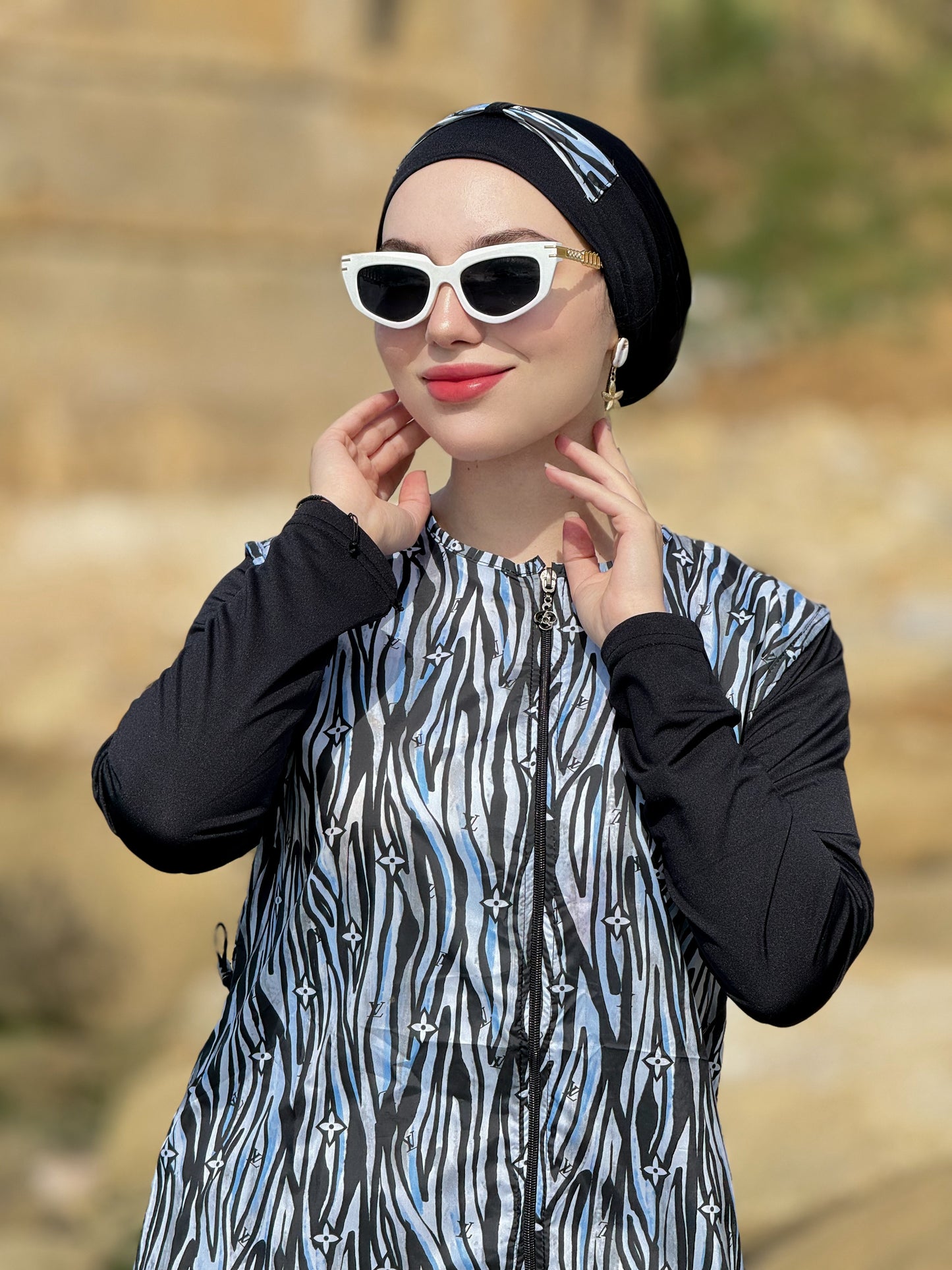 Burkini océan bleu Noir