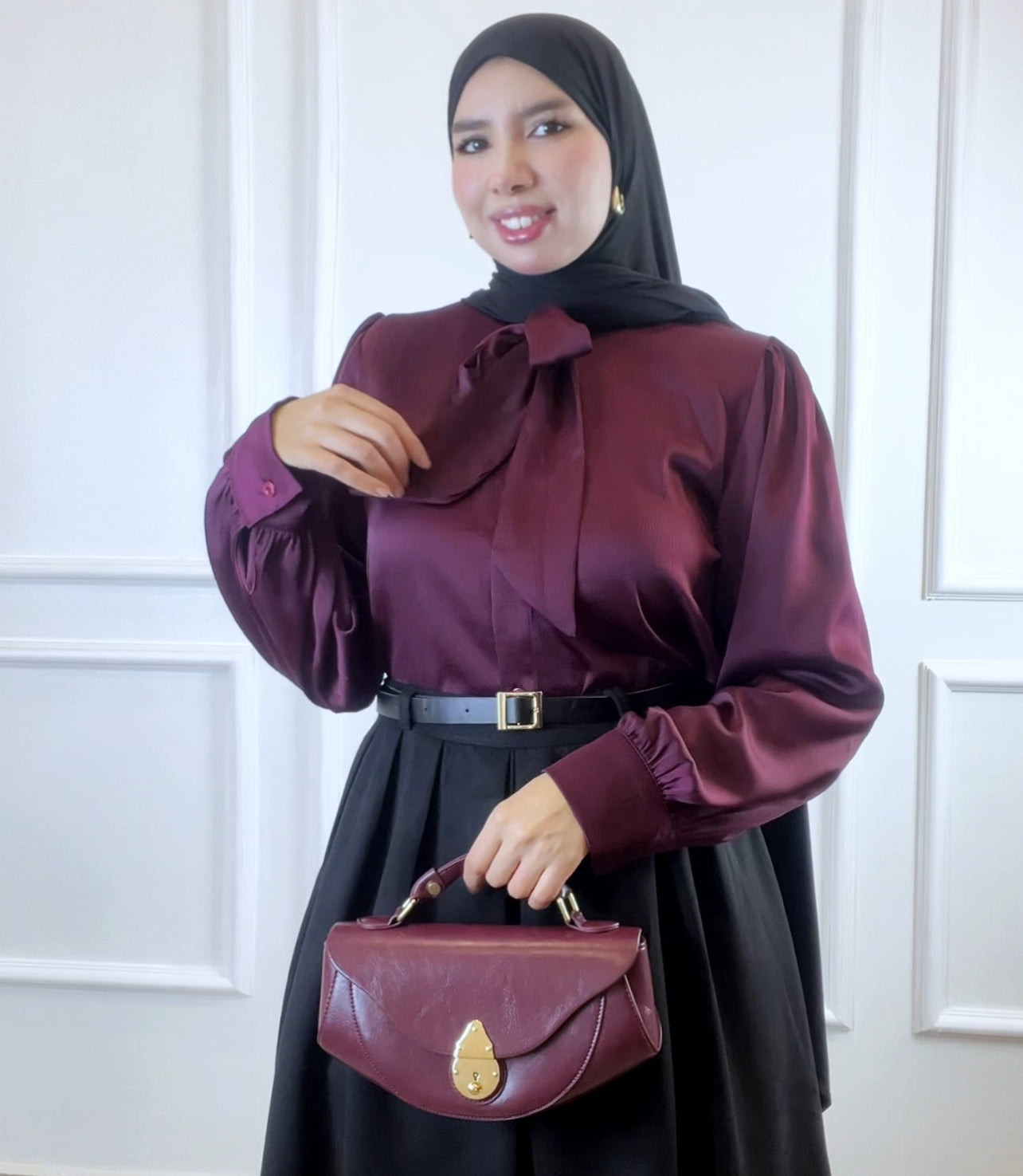 Chemise Burgundy satiné