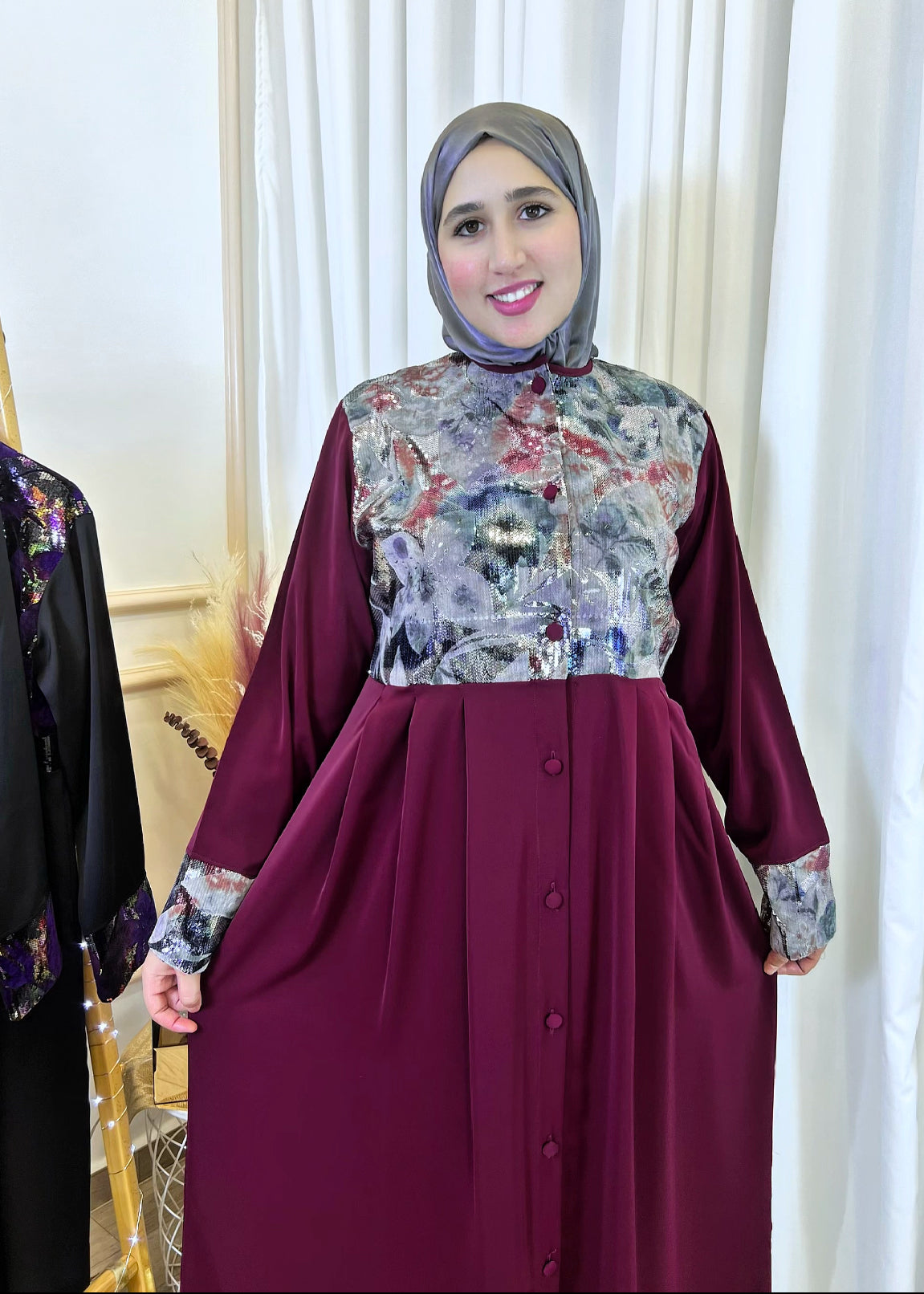 Robe Abaya  FARHA burgundy