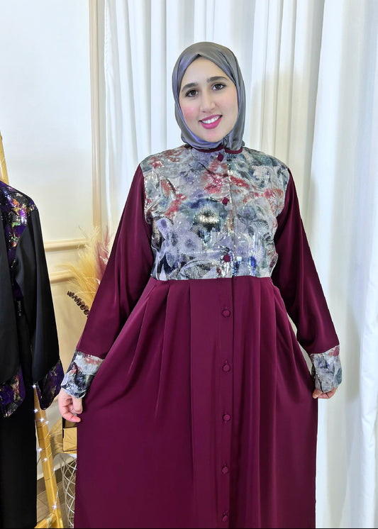 Robe Abaya  FARHA burgundy