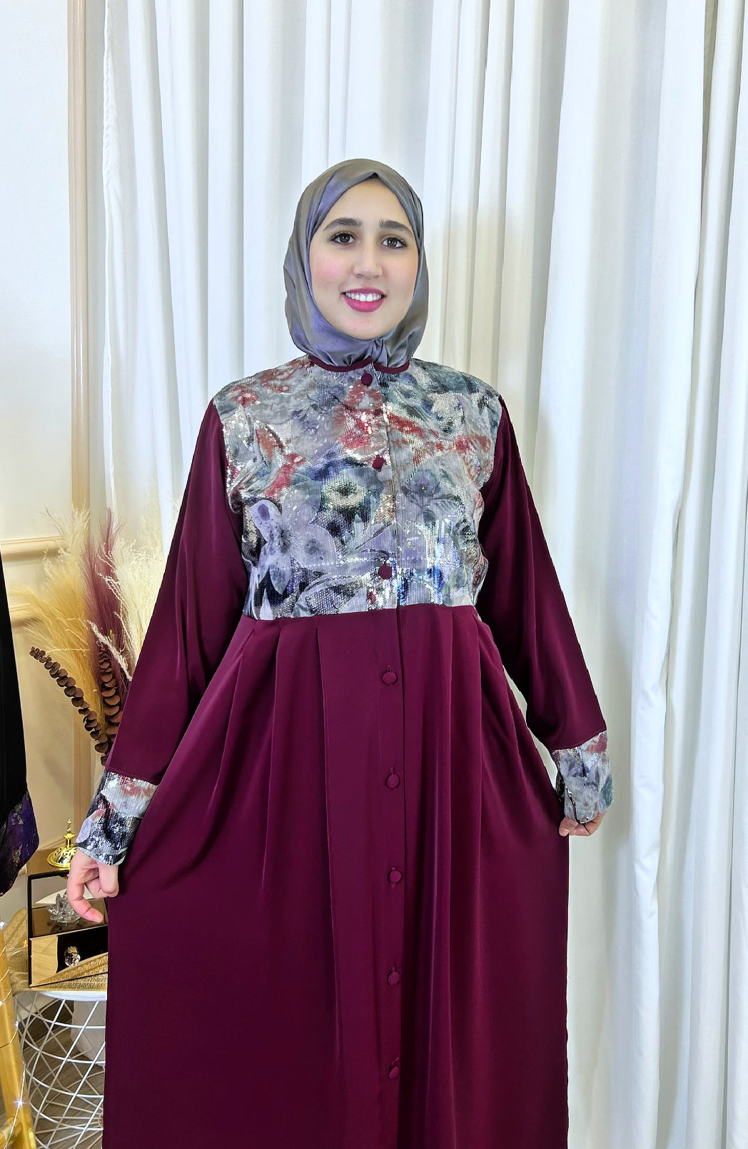 Robe Abaya  FARHA burgundy