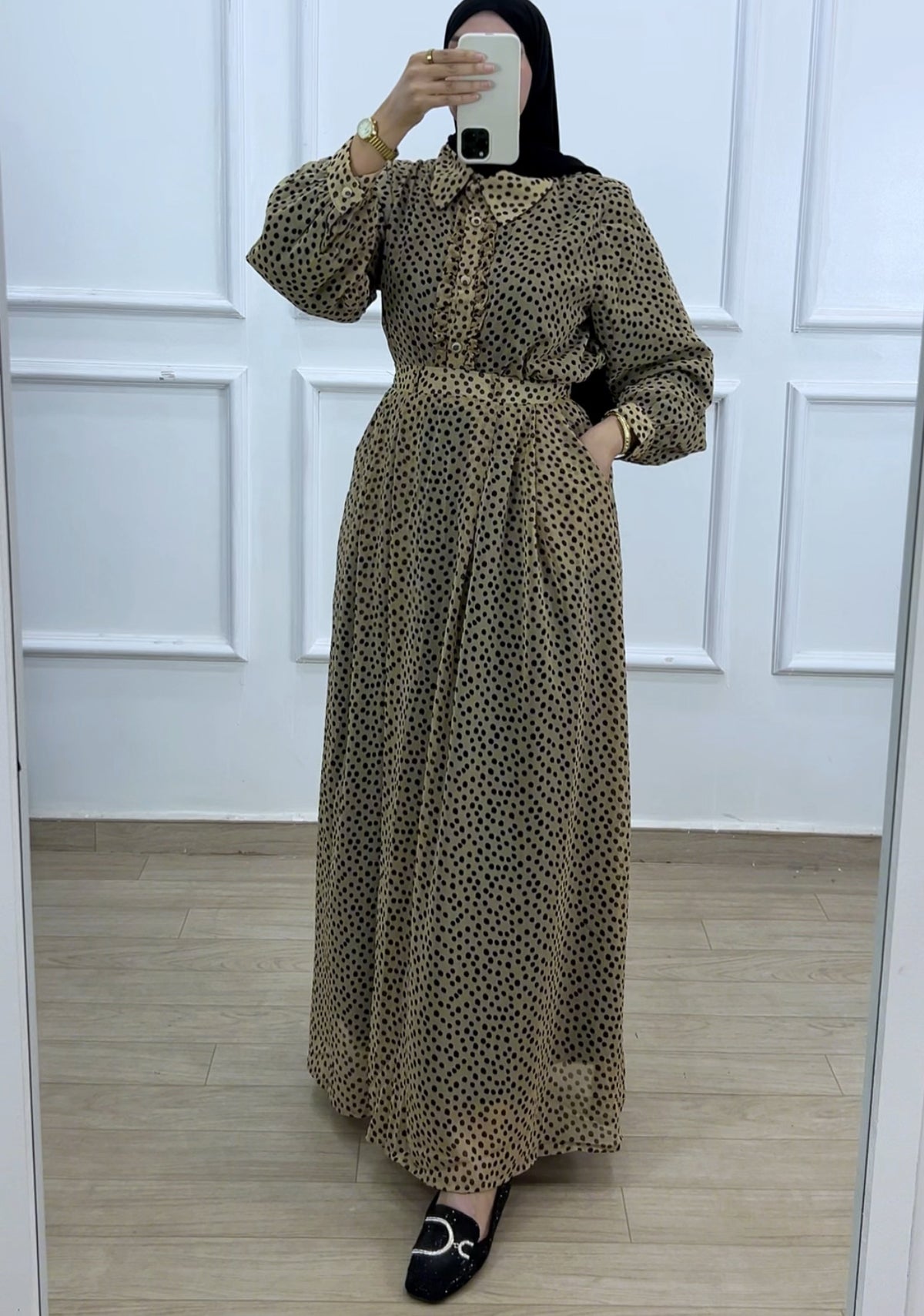 Ensemble chemise jupe polka dot