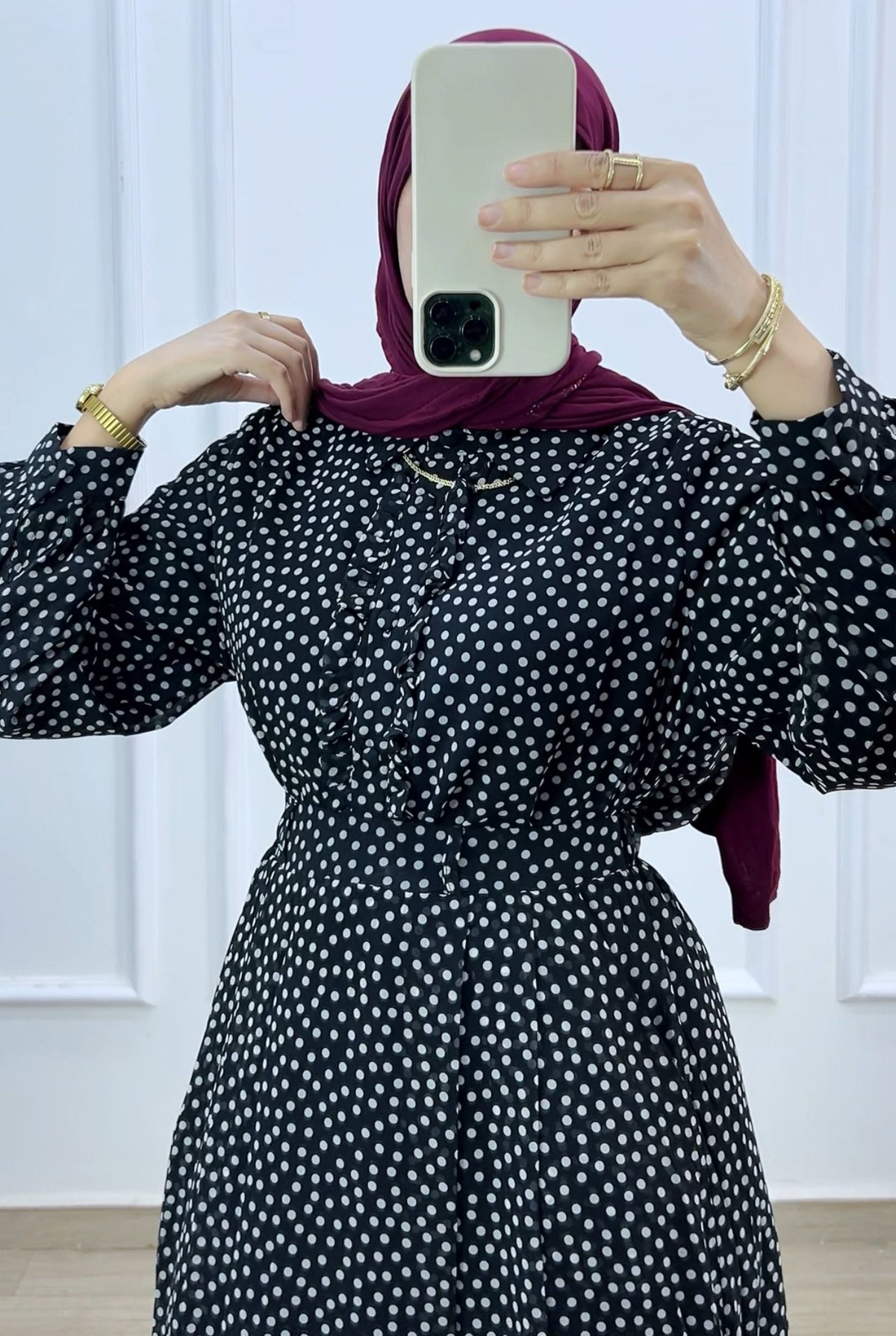 Ensemble  chemise  et jupe black polka dots