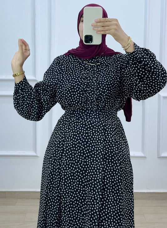 Ensemble  chemise  et jupe black polka dots