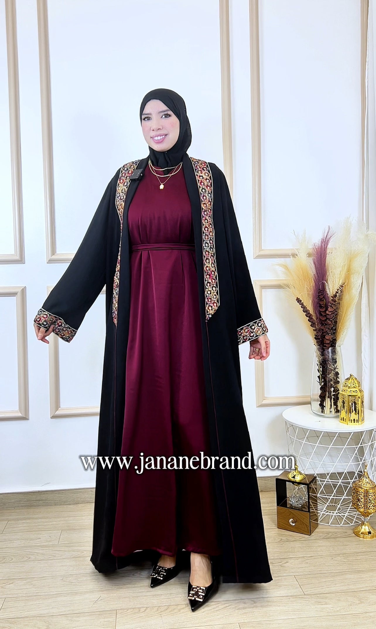 Abaya chahrazad 2 pièces noir