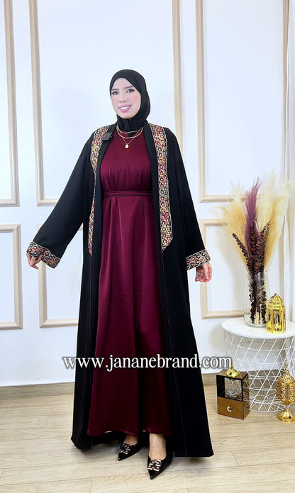 Abaya chahrazad 2 pièces noir
