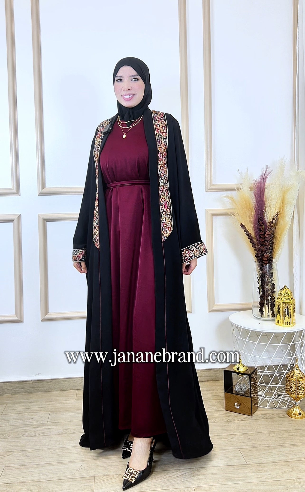 Abaya chahrazad 2 pièces noir