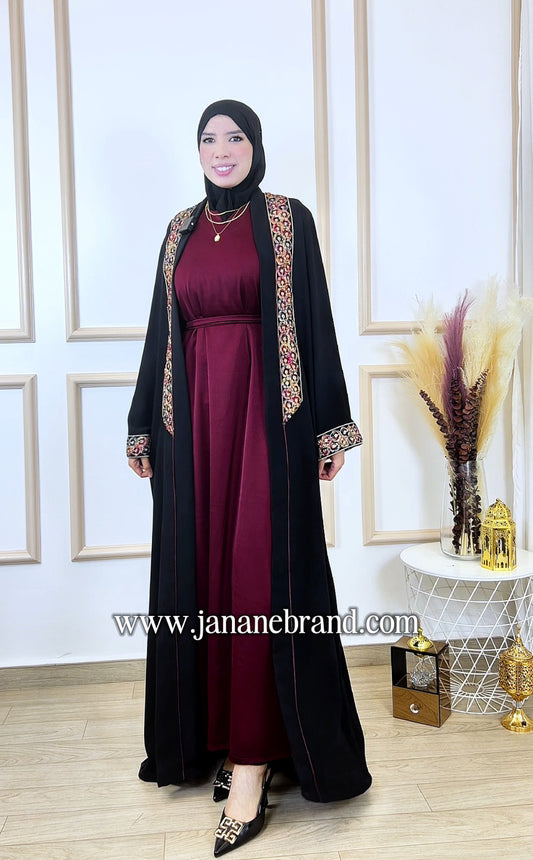 Abaya chahrazad 2 pièces noir