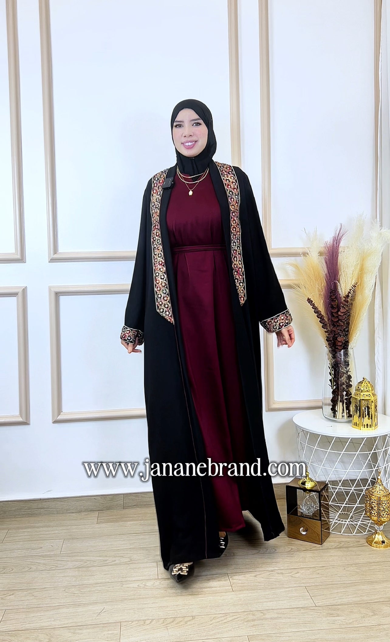 Abaya chahrazad 2 pièces noir
