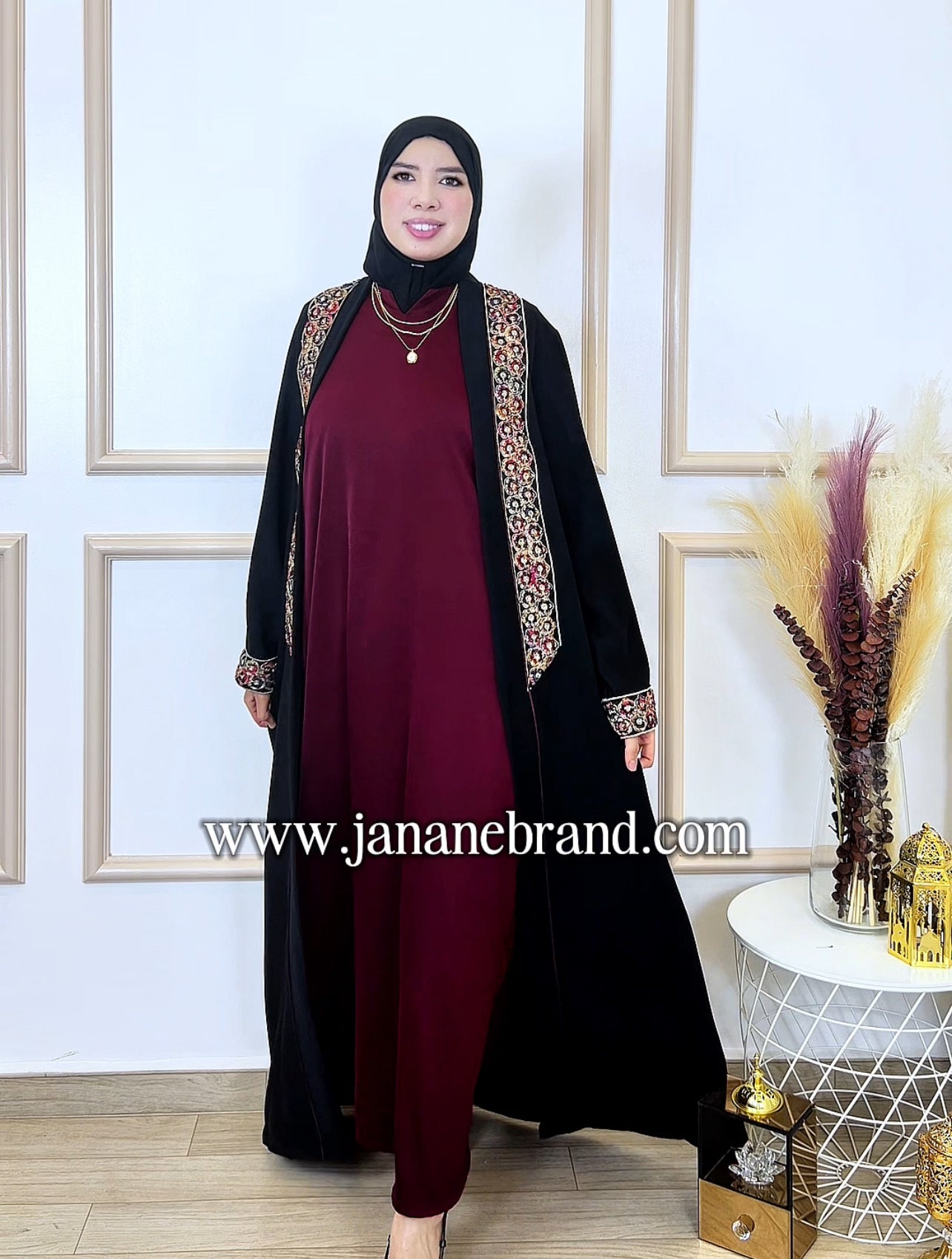 Abaya chahrazad 2 pièces noir