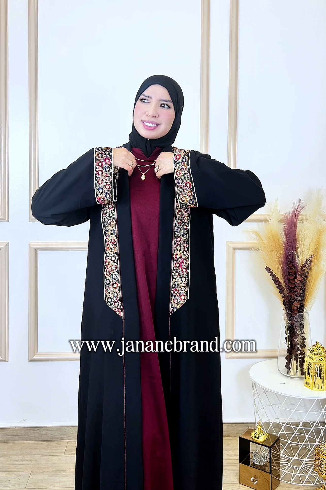 Abaya chahrazad 2 pièces noir