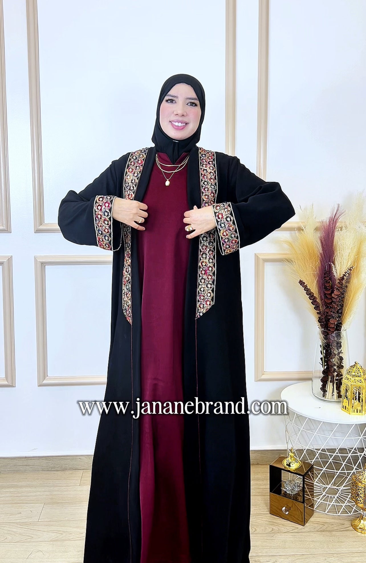 Abaya chahrazad 2 pièces noir