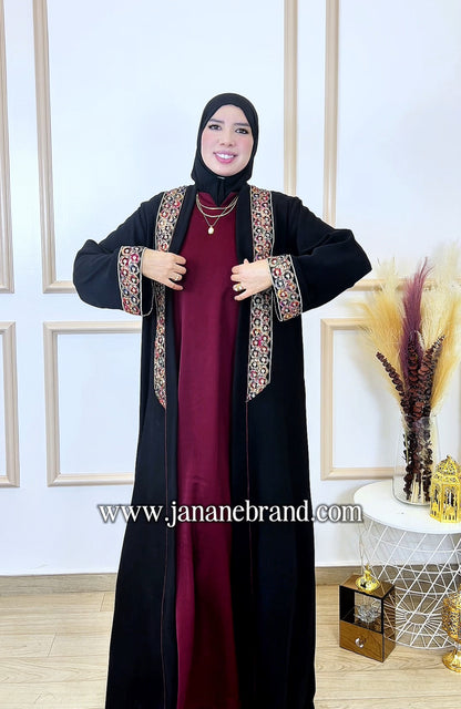 Abaya chahrazad 2 pièces noir