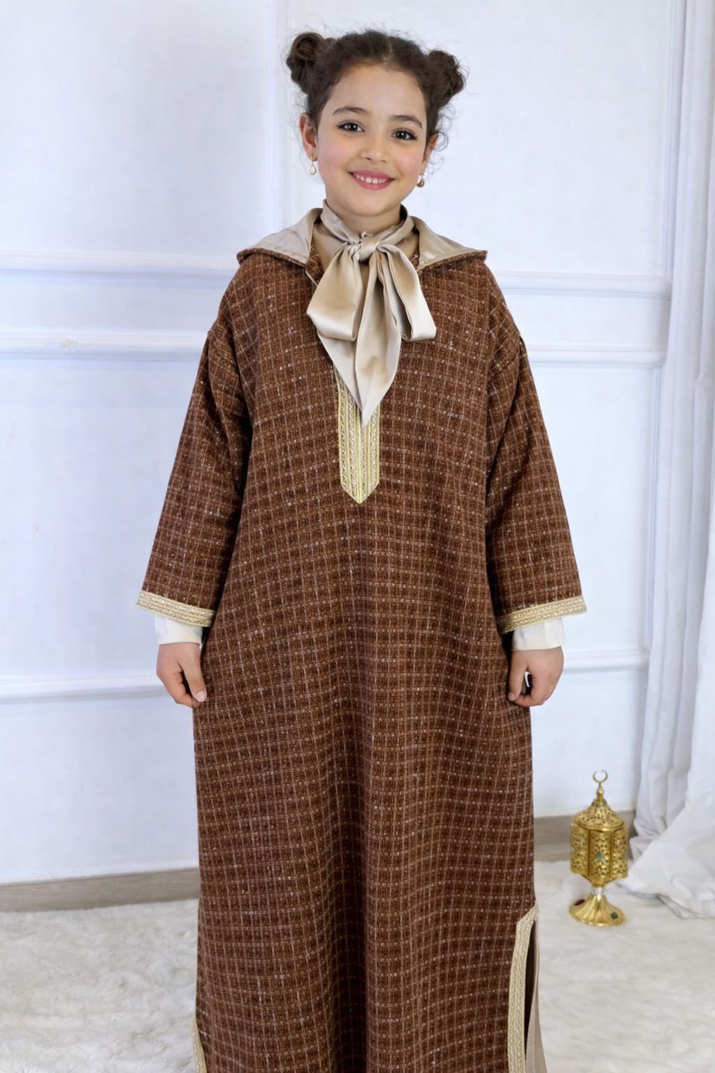 Jellaba 2 pièces  princesse marron