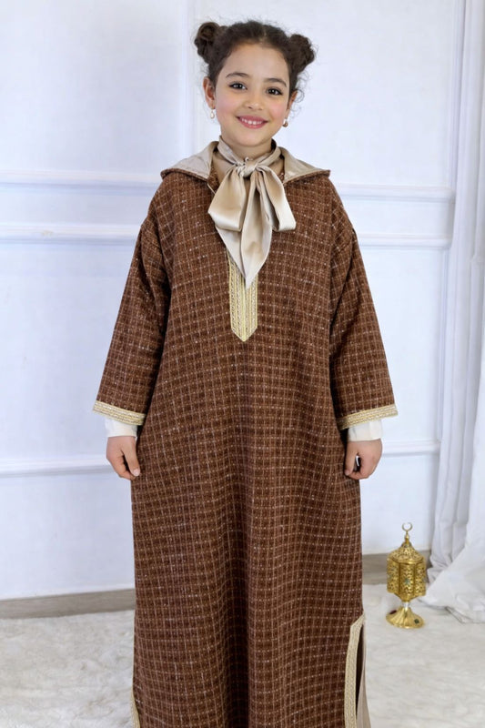 Jellaba 2 pièces  princesse marron