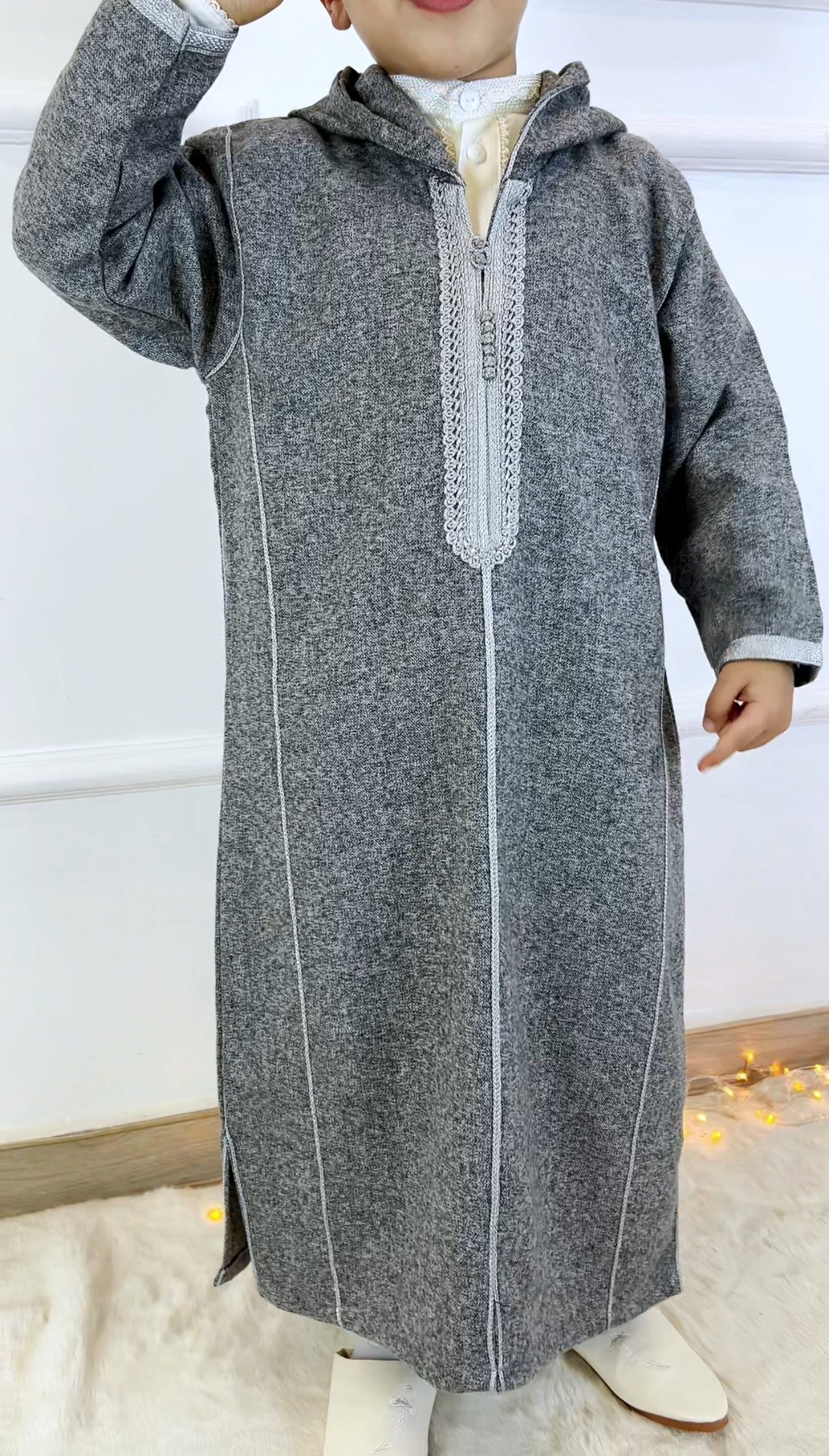 Jellaba 3 pieces gris