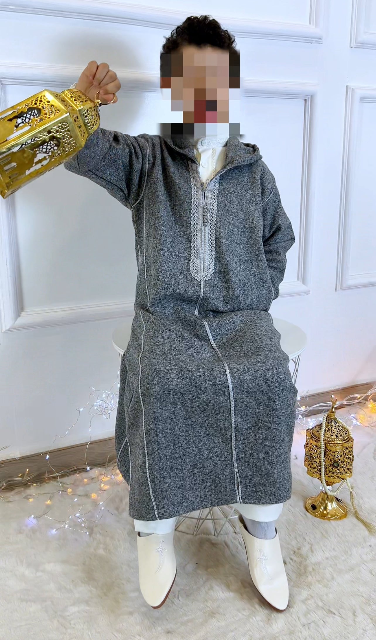 Jellaba 3 pieces gris