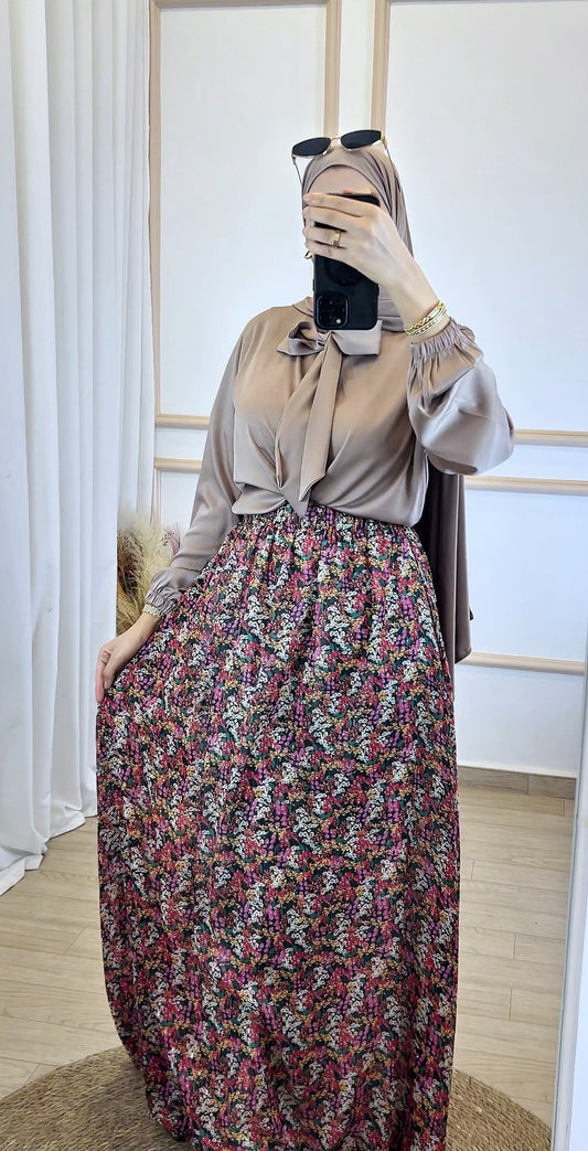 Ensemble  jupe et chemise  fleurie