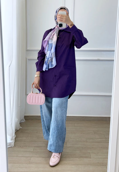 Chemise Lila violet prune