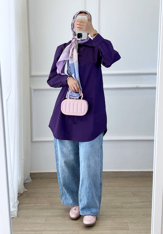 Chemise Lila violet prune
