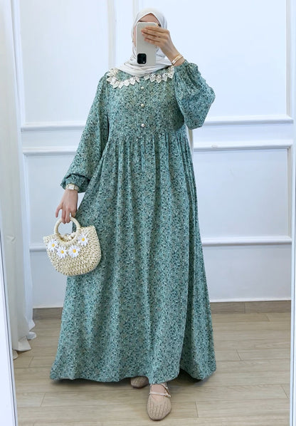 Robe Flower verte