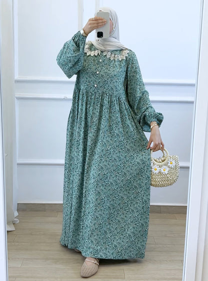 Robe Flower verte