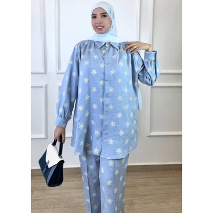 Ensemble  Fayrouz en Lin bleu ciel
