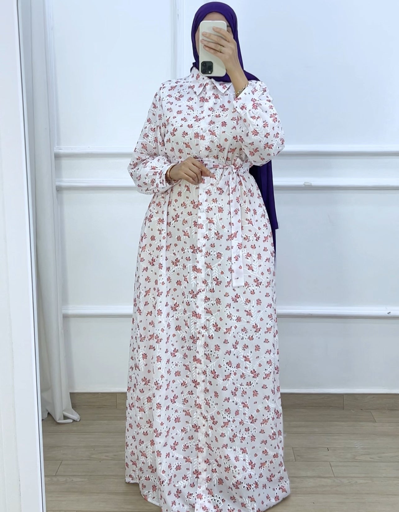 Robe Whiteflower-orange