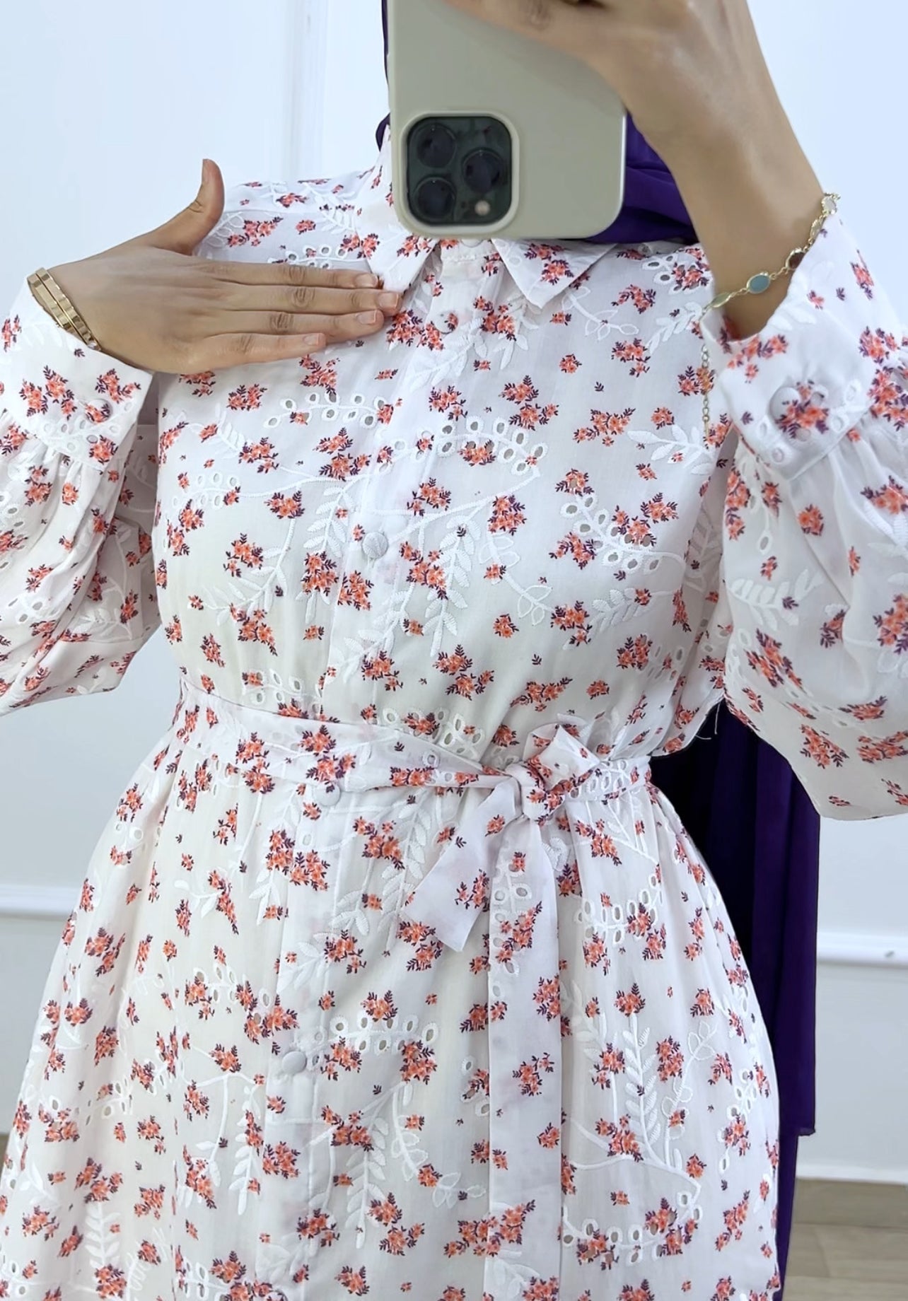 Robe Whiteflower-orange