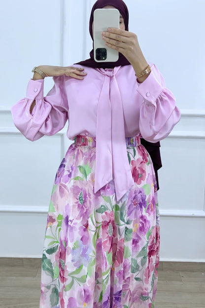 Jupe Jinane mousline Pink