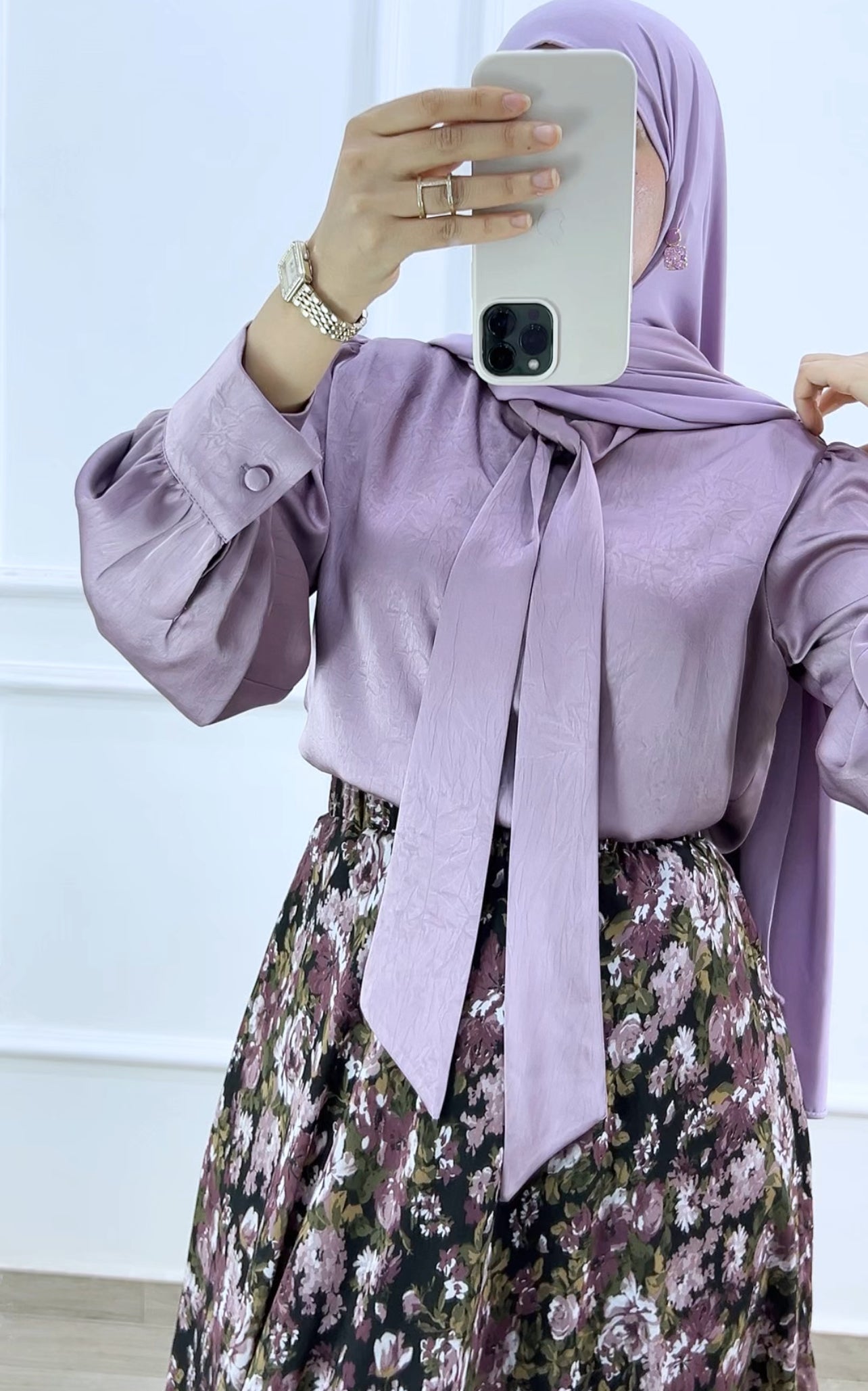 Chemise louna satiné  violet