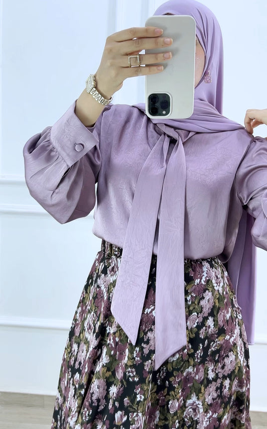 Chemise louna satiné  violet