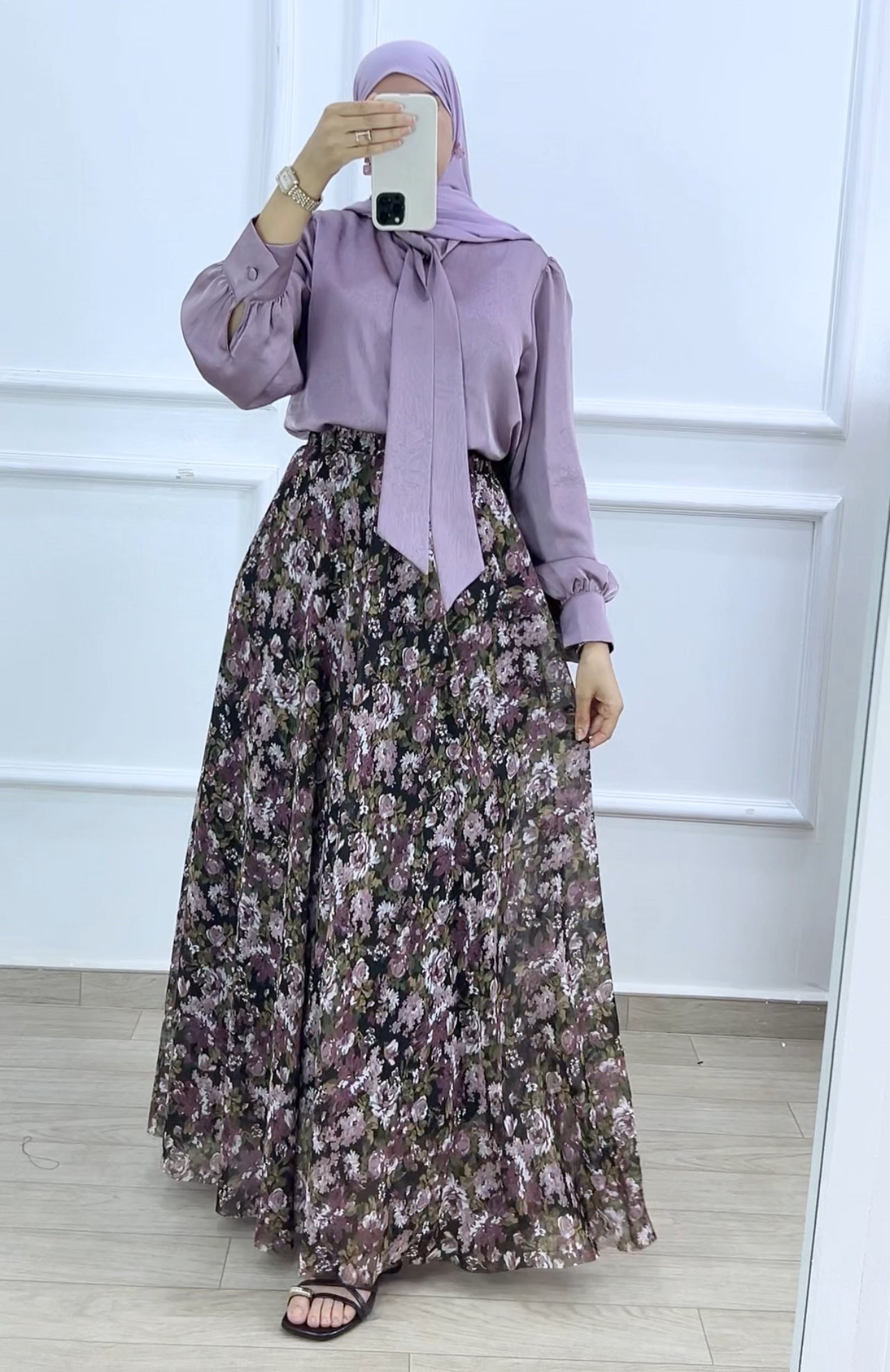 Chemise louna satiné  violet
