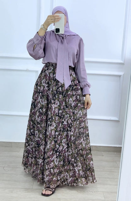 Chemise louna satiné  violet