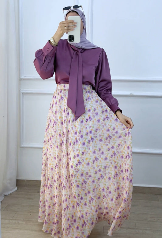 Jupe jinane mousline Pivoine