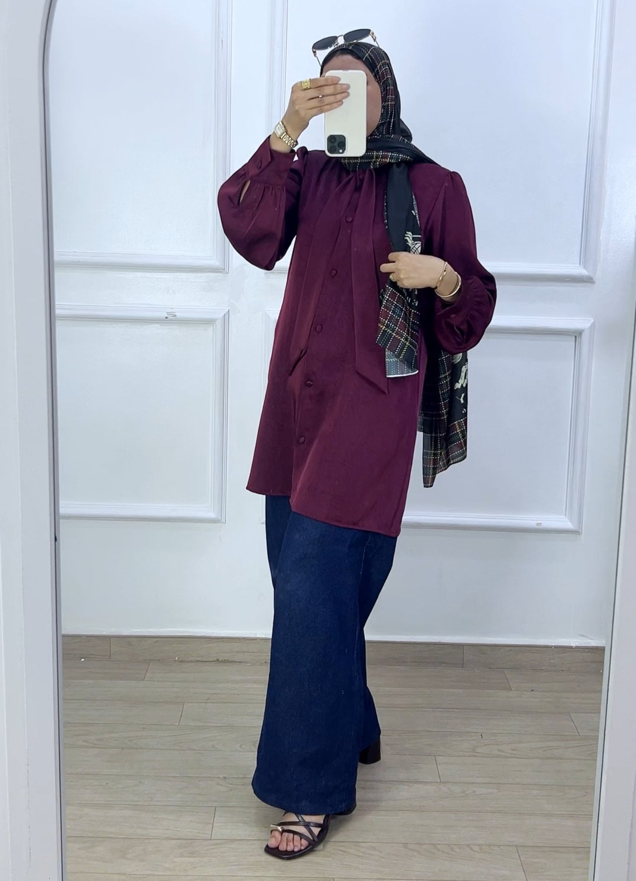 Chemise louna satiné  burgundy