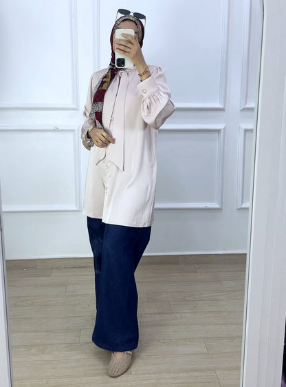 Chemise louna satiné  biege