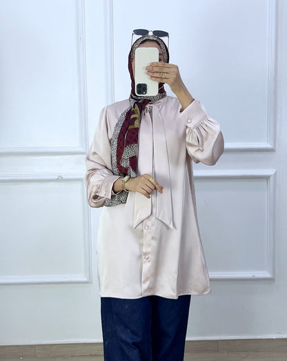 Chemise louna satiné  biege