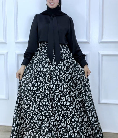 Ensemble jupe mousline et chemise satiné