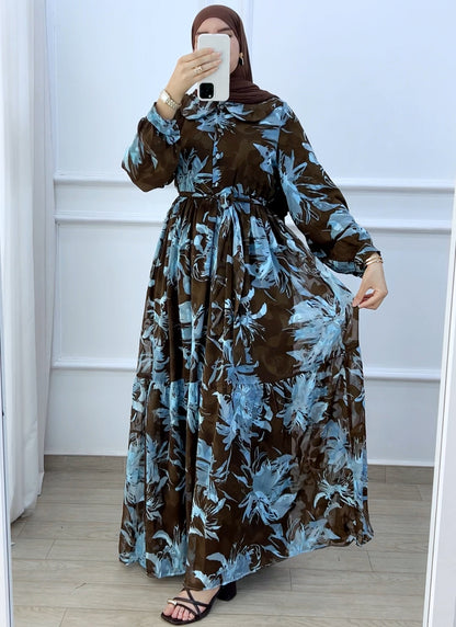 Robe mousline DIVA chocolat