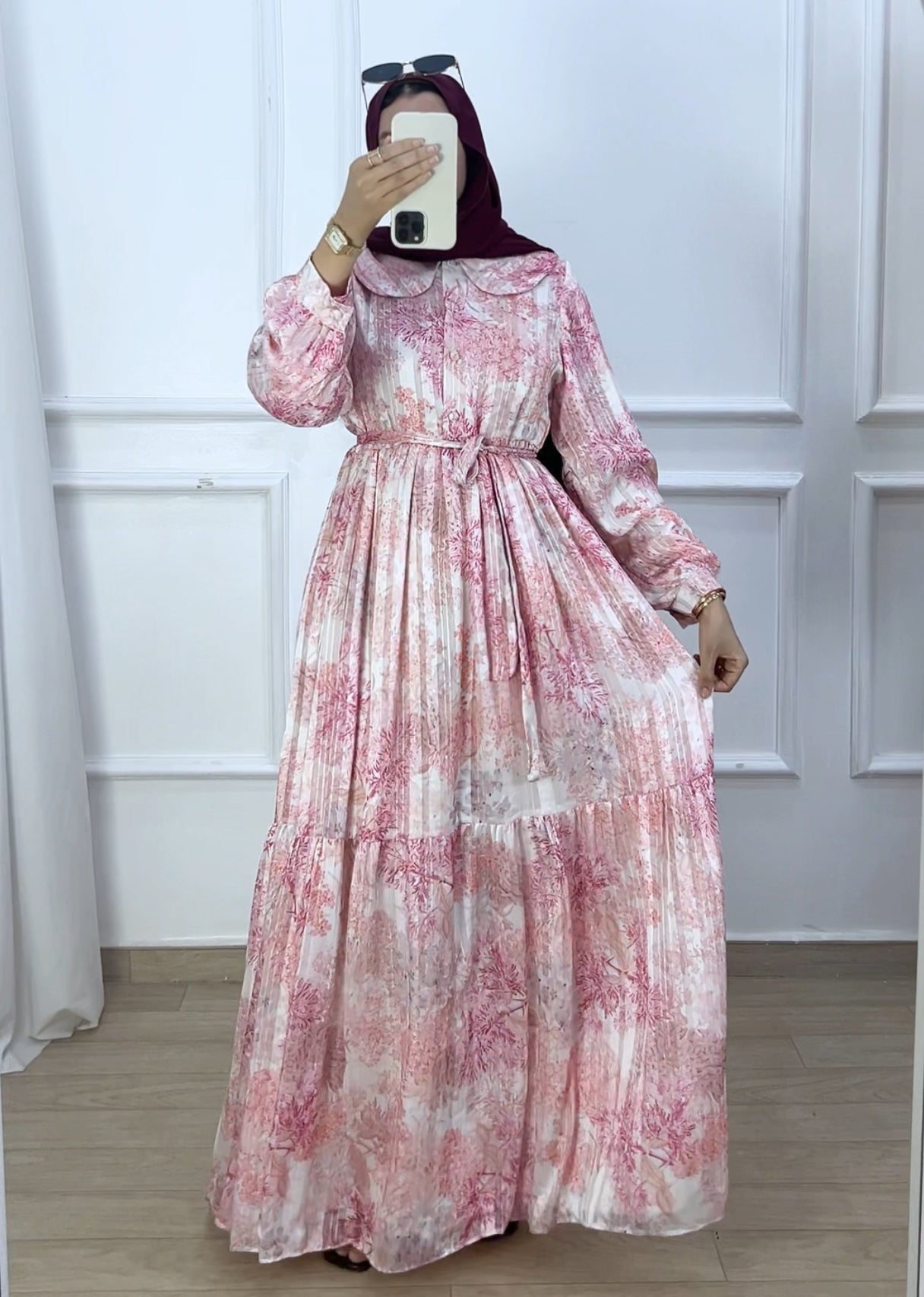 Robe mousline Tlija  DIVA pink