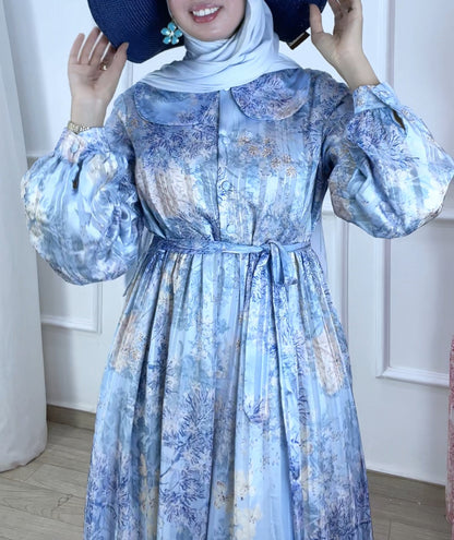 Robe mousline Tlija bleu
