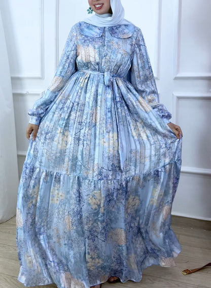 Robe mousline Tlija bleu