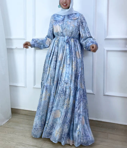 Robe mousline Tlija bleu
