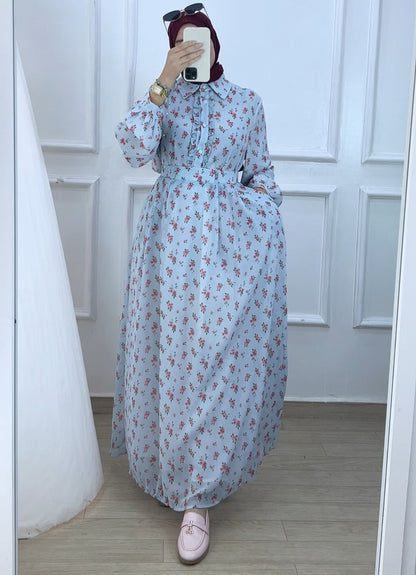 Ensemble chemise et jupe Celine bleu