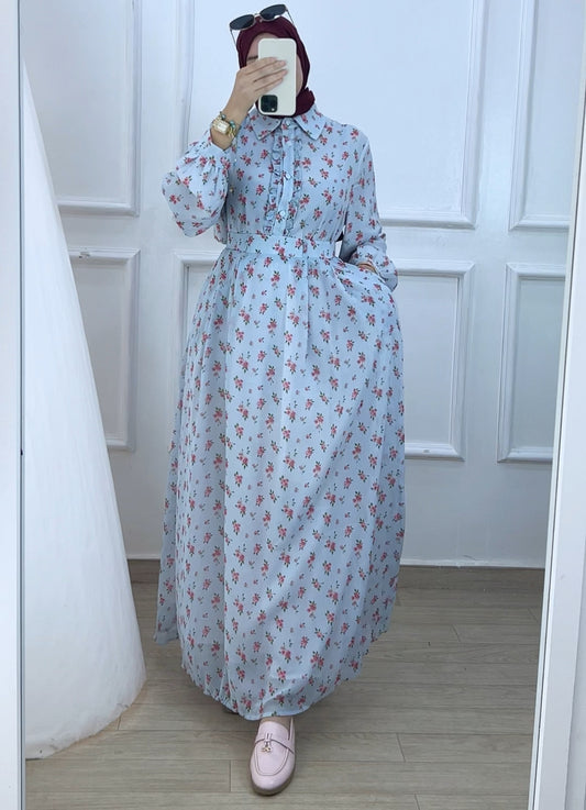 Ensemble chemise et jupe Celine bleu