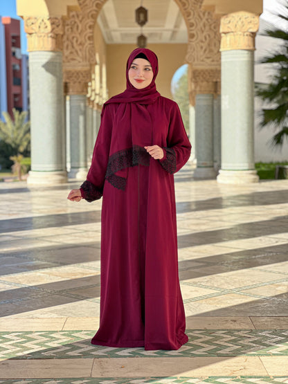 Abaya Nour grenat