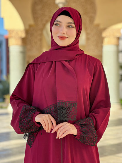 Abaya Nour grenat