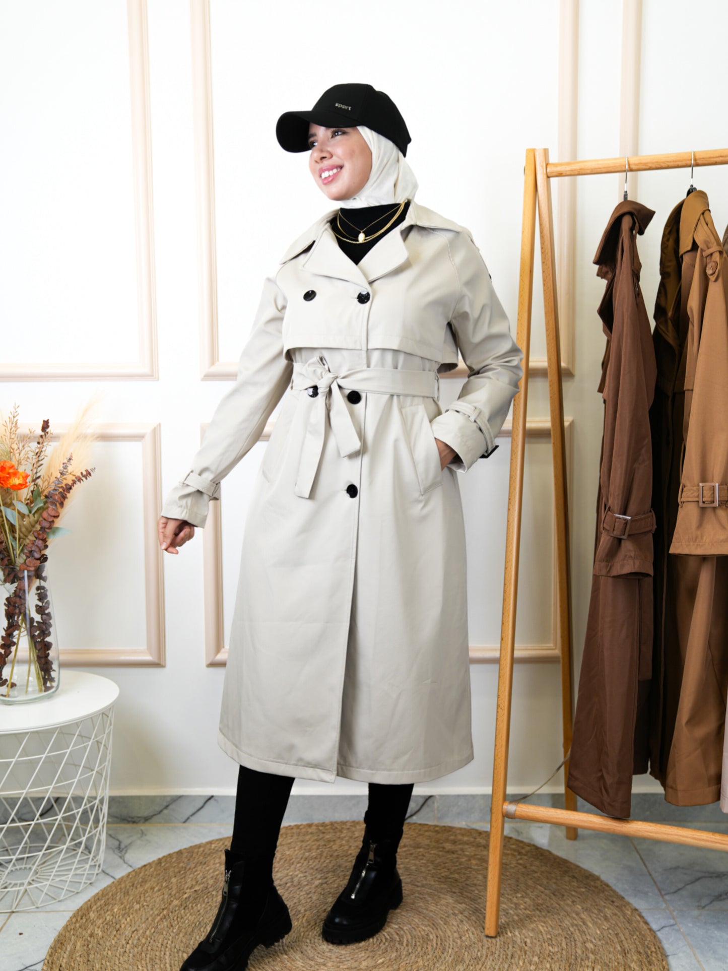 Trench coat 2025 Gris White