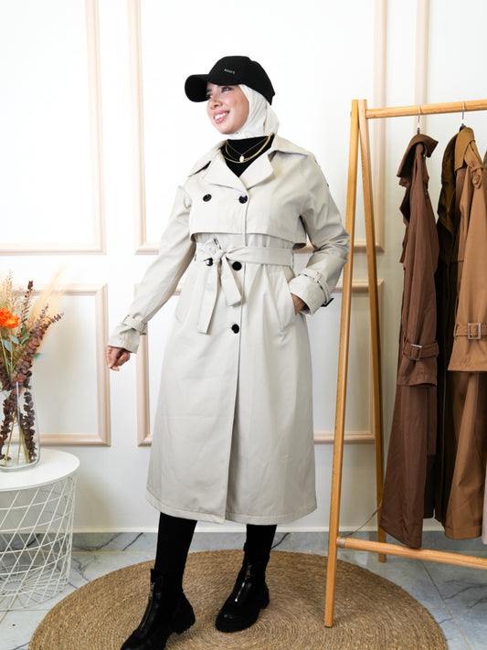 Trench coat 2025 Gris White